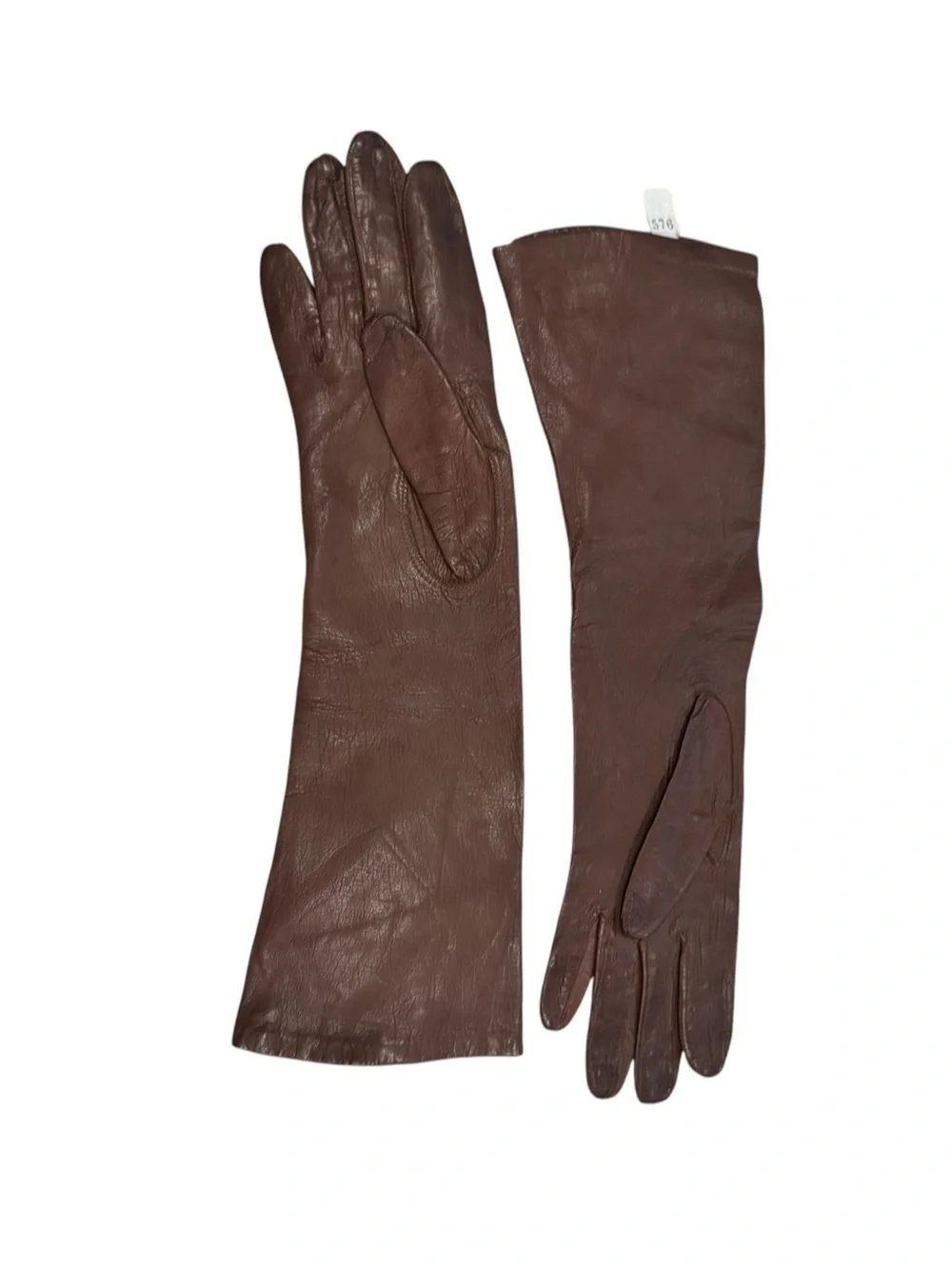 Vintage Long Brown soft Leather Women's Gloves